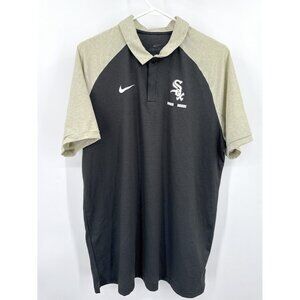 NIKE Men's Sz L Black DRI-FIT Short Sleeve Polo Troops